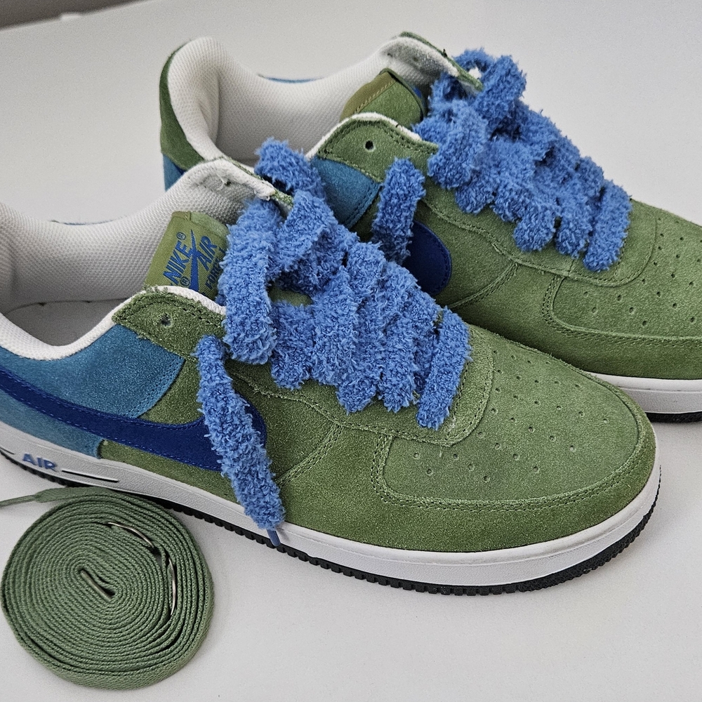 Green and Blue Nike Airforce1's 06 Sneakers